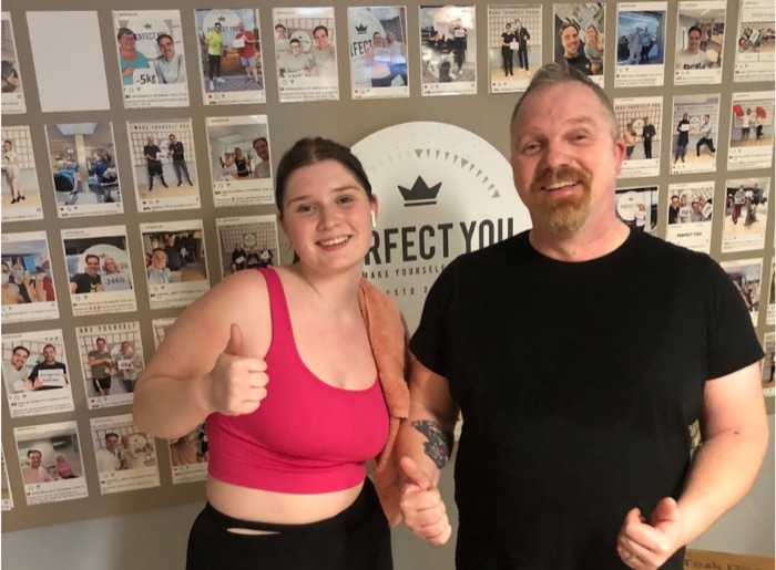 Maaike en Dirk, vader en dochter, trainen samen bij Perfect You